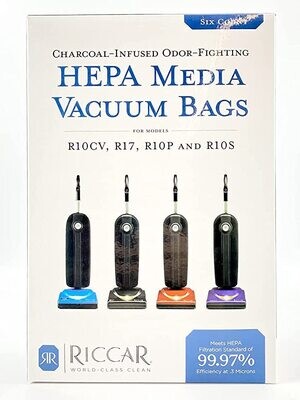 SupraLite Charcoal-Lined HEPA Bags 6 Pk fits R10S, R10P, R17, R10CV