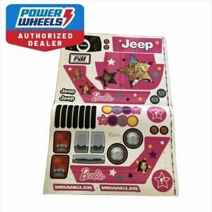 Power Wheels 3900-5870 Label Decals FFR86 Barbie Jeep Wrangler