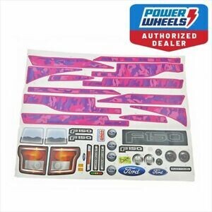 Power Wheels BCV58 Girls Camo Ford F150 Decal Label Sheet