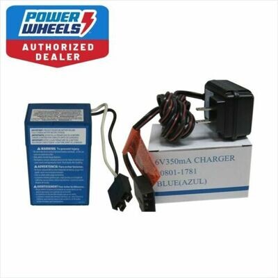 Power Wheels 00801-1781 6V BLUE Battery and Charger
