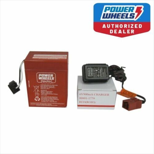 Power Wheels 00801-0712  6V RED Battery And Charger Pack
