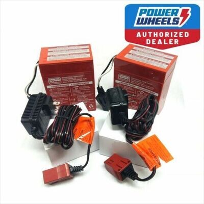 Power Wheels 00801-0712 Two 6V Red Batteries & Two 6v Chargers