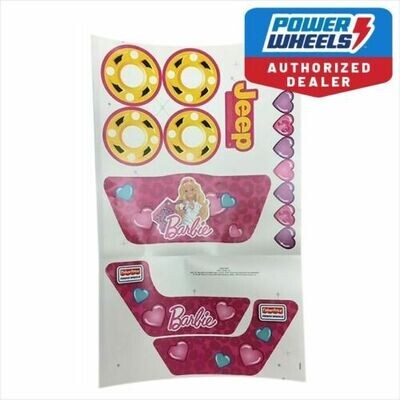 Power Wheels X6655 Fisher Price Barbie Jeep Label Decal Sheet