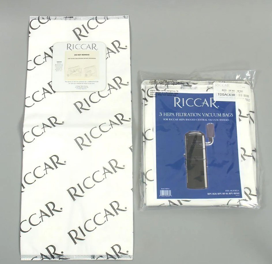 Riccar Central Vacuum HEPA Media Bags (3 Pack)