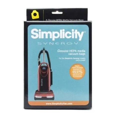 Simplicity SPH-6 HEPA Bag, Type P, 6 Pack, Synergy S40 Series And Riccar R40 Series Compatible