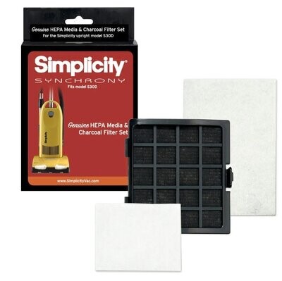 Simplicity Genuine HEPA Media And Foam Charcoal Filter Replacement Set For The Synchrony S30D