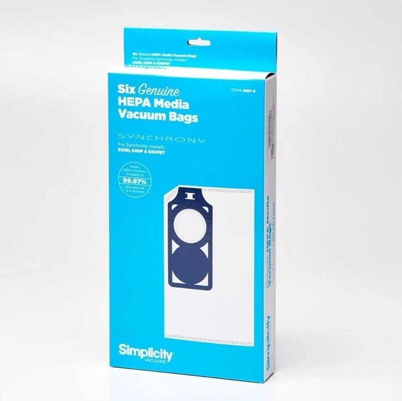 Simplicity Genuine Synchrony Type N HEPA Media Replacement Bags 6pk