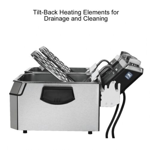 Waring WDF1000BD Commercial Double 10 lb Electric Deep Fryer 208V