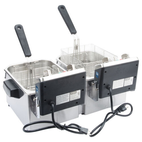 Waring WDF1000D Double 10 lb Deep Fryer with Timer 120V 1800W