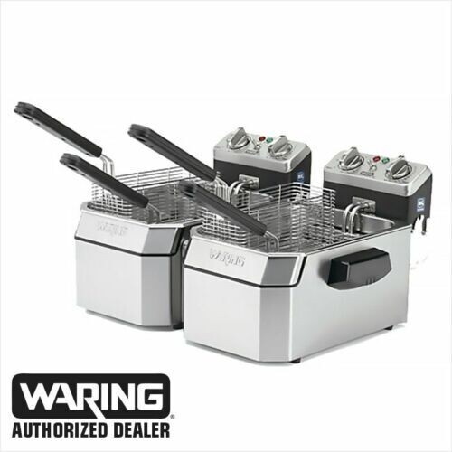 Waring WDF1500BD Double 15 Pound Deep Fryer 208V