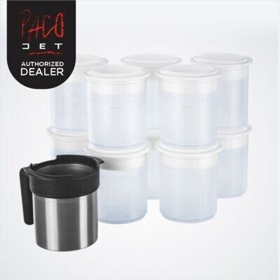 Pacojet - 10 Synthetic Pacotizing Transparent Beakers and chrome outer beaker
