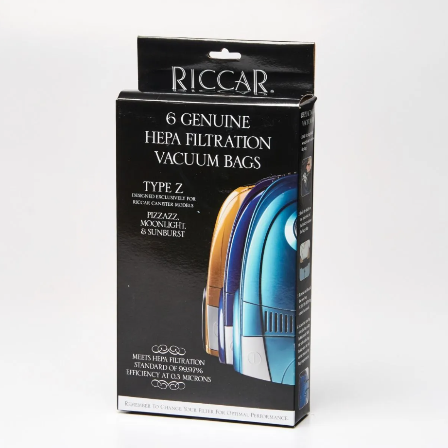 Riccar Genuine Canister Vacuum Type Z HEPA Media Bags 6pk