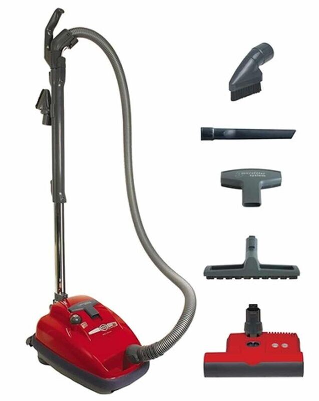 SEBO 9687AM Airbelt K3 Canister Vacuum with ET-1 Powerhead and Parquet Brush, Red - Corded