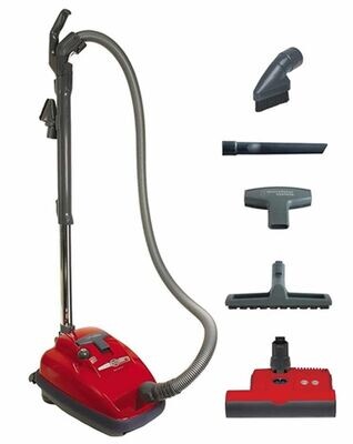 SEBO 9687AM Airbelt K3 Canister Vacuum with ET-1 Powerhead and Parquet Brush, Red - Corded