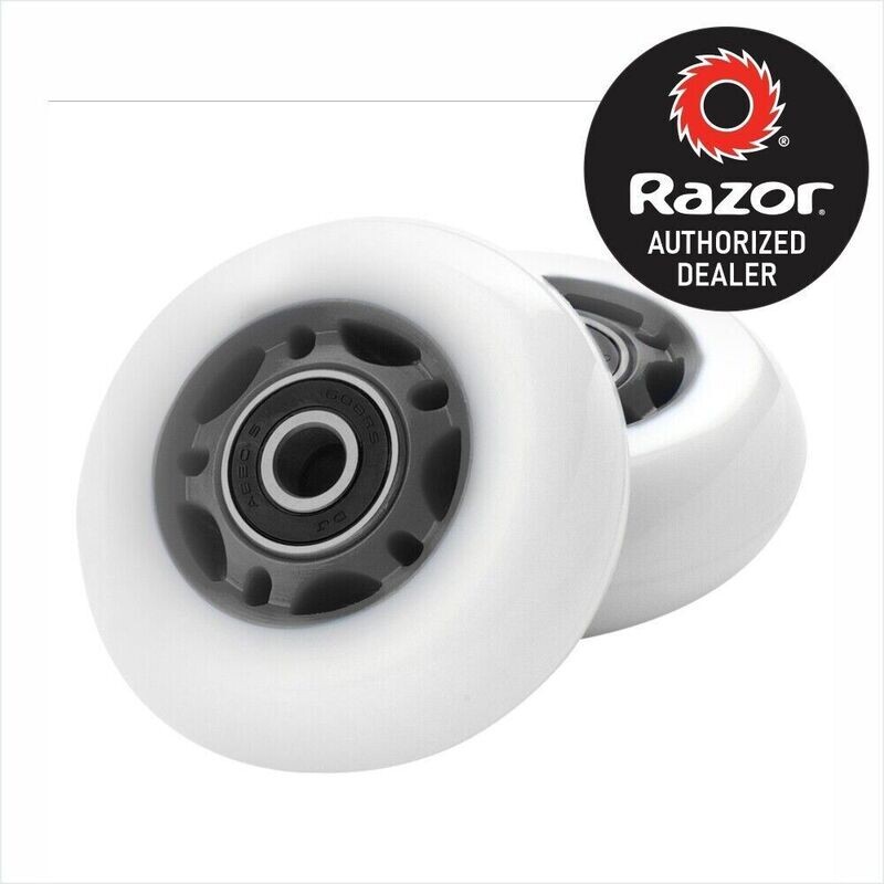 Razor Ripstik Wheels with 76 mm ABEC-5 Bearings Silver/ Red- Polyurethane