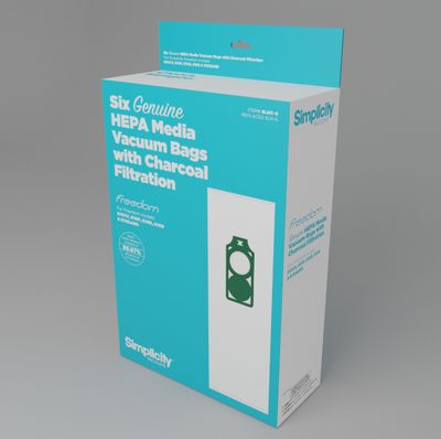 Simplicity HEPA Media Bags with Charcoal Filtration for Freedom S10 Models (6-Pack)