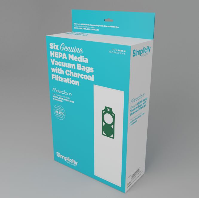 Simplicity HEPA Media Bags with Charcoal Filtration for Freedom S10 Models (6-Pack)