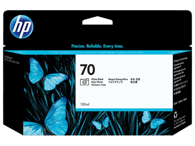 HP 70 PHOTO BLACK 130 ML INK CARTRIDGE USE IN SELECTED HP DESIGNJET PRINTERS.