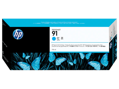 HP 91 PIGMENT INK CARTRIDGE, CYAN (775 ML) WORKS WITH  HP DESIGNJET Z6100
