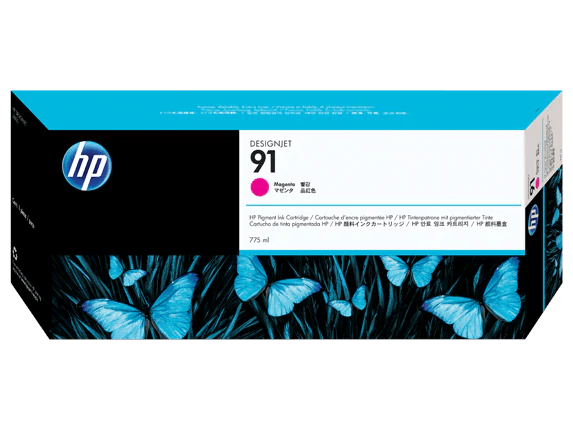 HP 91 MAGENTA 775 ML INK CARTRIDGE (775 ML) WORKS WITH HP DESIGNJET Z6100