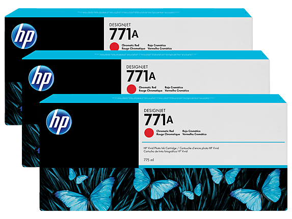 HP 771A CHROMATIC RED INK CARTRIDGE 3-PACK
