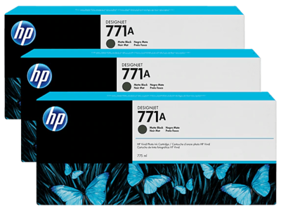 HP 771A MATTE BLACK INK CARTRIDGE 3-PACK