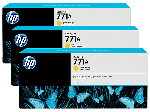 HP 771A YELLOW INK CARTRIDGE 3-PACK