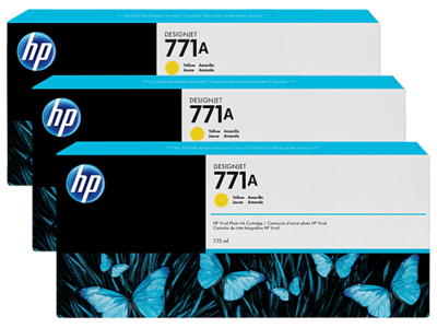 HP 771A YELLOW INK CARTRIDGE 3-PACK