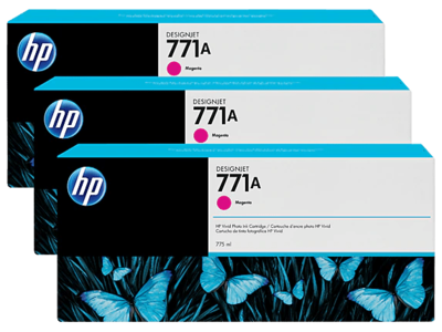 HP 771A MAGENTA INK CARTRIDGE 3-PACK