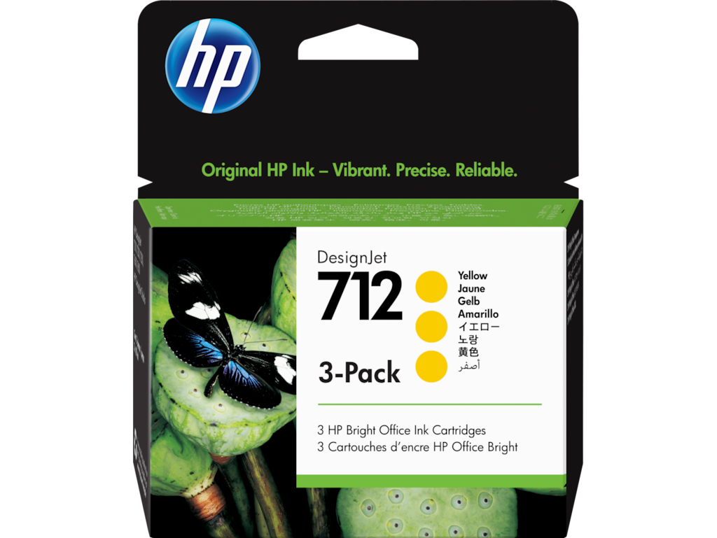HP 712 YELLOW DESIGNJET INK CARTRIDGE 3-
