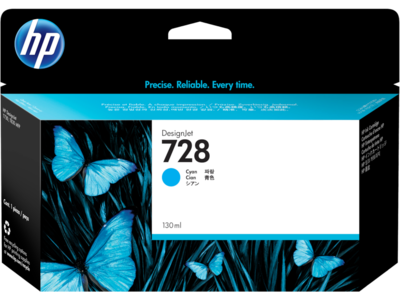 HP 728 130-ML CYAN DESIGNJET INK CARTRIDGE