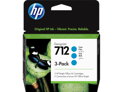 HP 712 CYAN DESIGNJET INK CARTRIDGE 3-PA