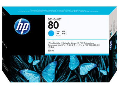 HP 80 350-ml Cyan DesignJet Ink Cartridge