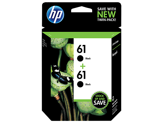 HP 61 2-pack Black Original Ink Cartridges
