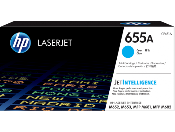 HP 655A Cyan Original LaserJet Toner Cartridge