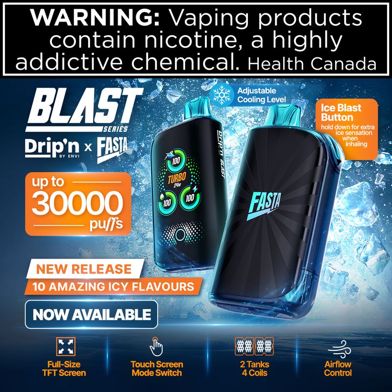 Drip&#39;n by Envi Fasta Blast Up to 30,000 puffs Disposable