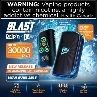 Drip&#39;n by Envi Fasta Blast Up to 30,000 puffs Disposable