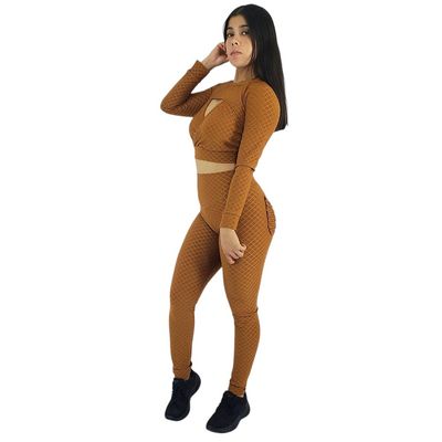 Conjunto Deportivo de 3 piezas trasparente suave con textura de panal