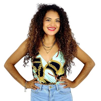 Pantiblusa de tirantes, cruzada al frente
