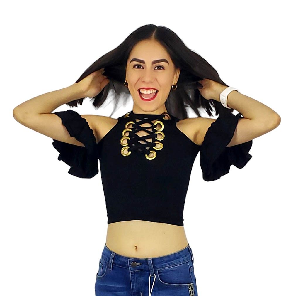 Blusa corta de hombros descubiertos