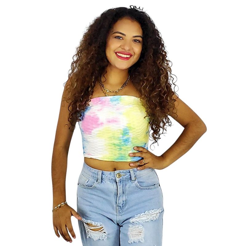 Crop Top tipo tubo de Tie dye
