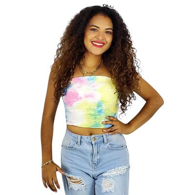 Crop Top tipo tubo de Tie dye
