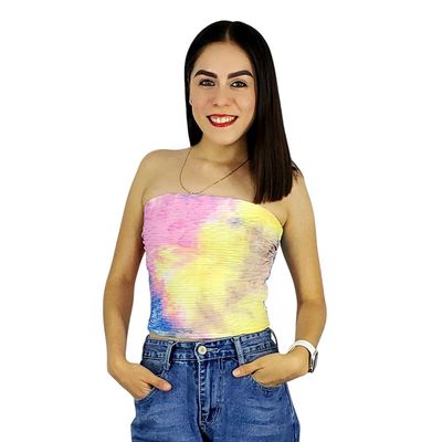 Crop Top tipo tubo de Tie dye