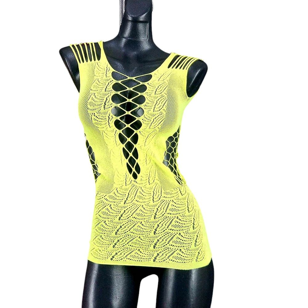 Microvestido de encaje, Color: Amarillo