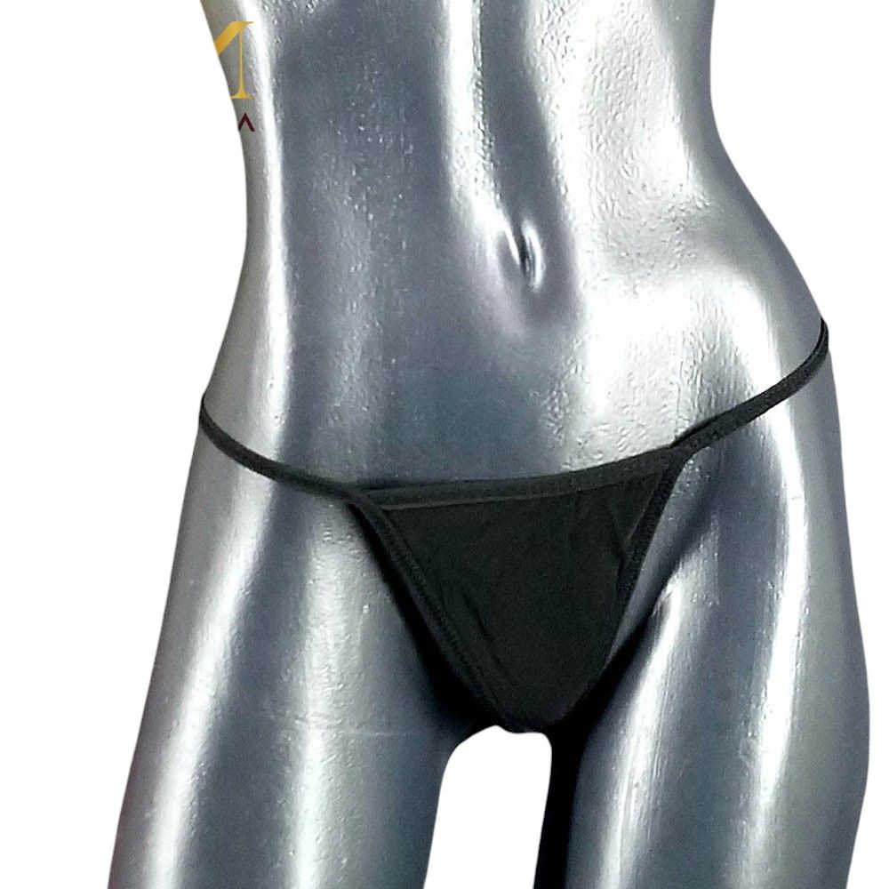 Micro tanga de hilo, lencería sexy, Color: Negro