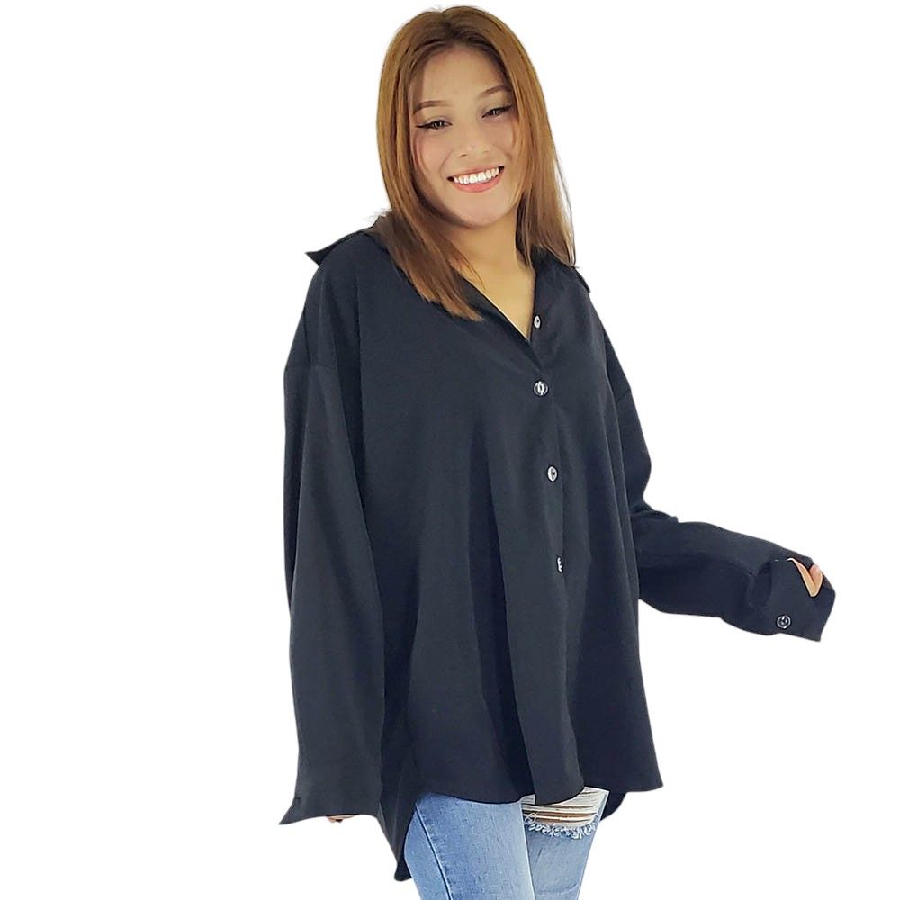 Blusa oversize, blusa de mujer manga larga, estampado lisos