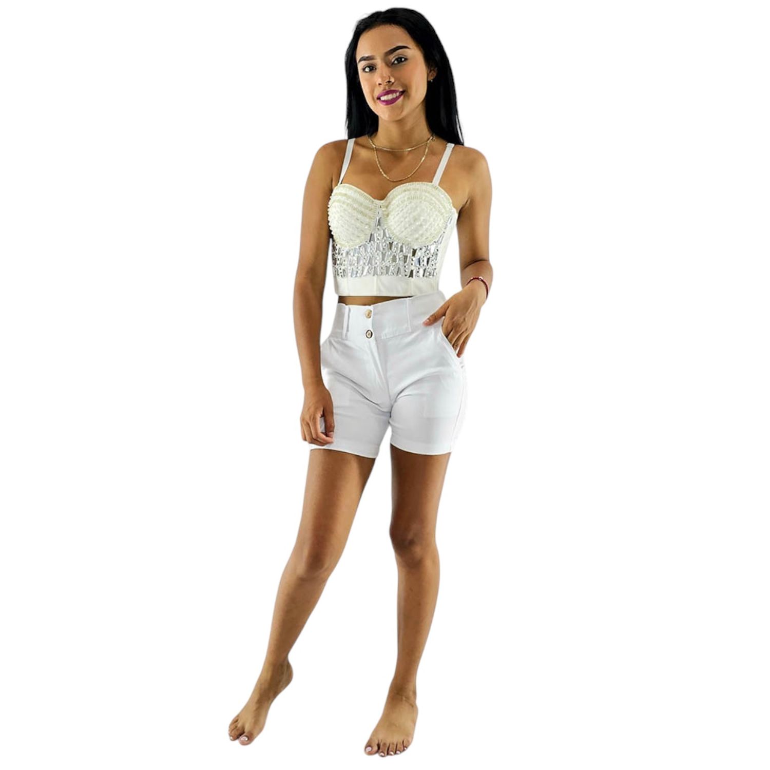 Short casual con botones y bolsillos
