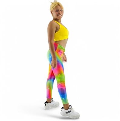 Leggins deportivo, ayuda al tono muscular, estampado acuarelas y estrellas