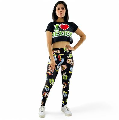 Leggins deportivo, ayuda al tono muscular, estampado chicas super poderosas