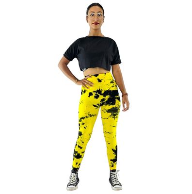 Leggins deportivo, ayuda al tono muscular, estampado acuarela